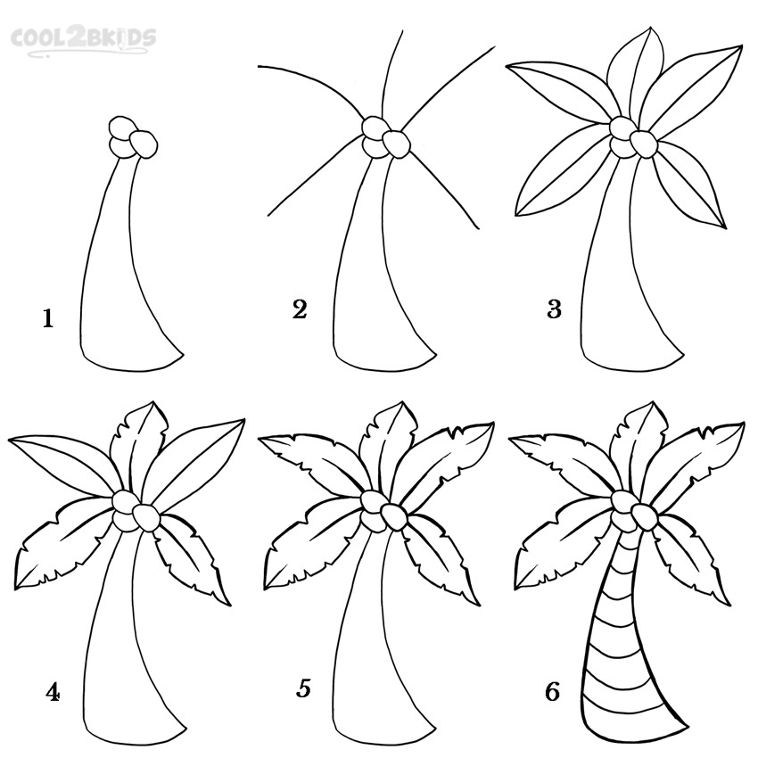 Albums 99+ Images drawing a palm tree step by step Sharp