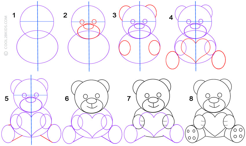  How To Draw A Teddy Bear Step By Step Pictures Cool2bKids