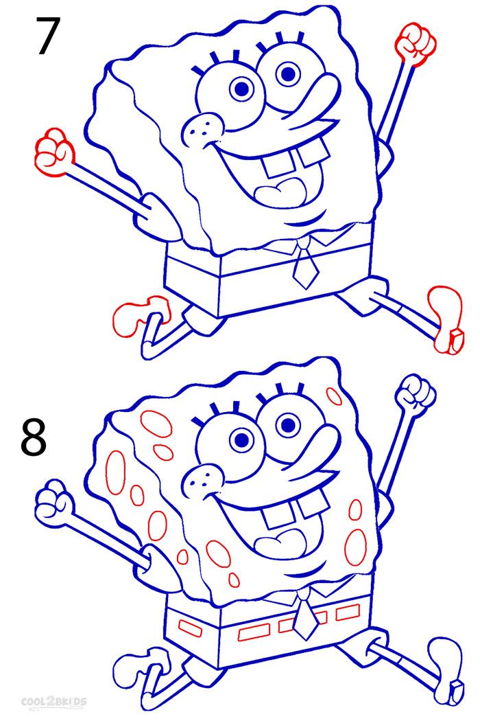 How to Draw Spongebob (Step by Step Pictures) Cool2bKids