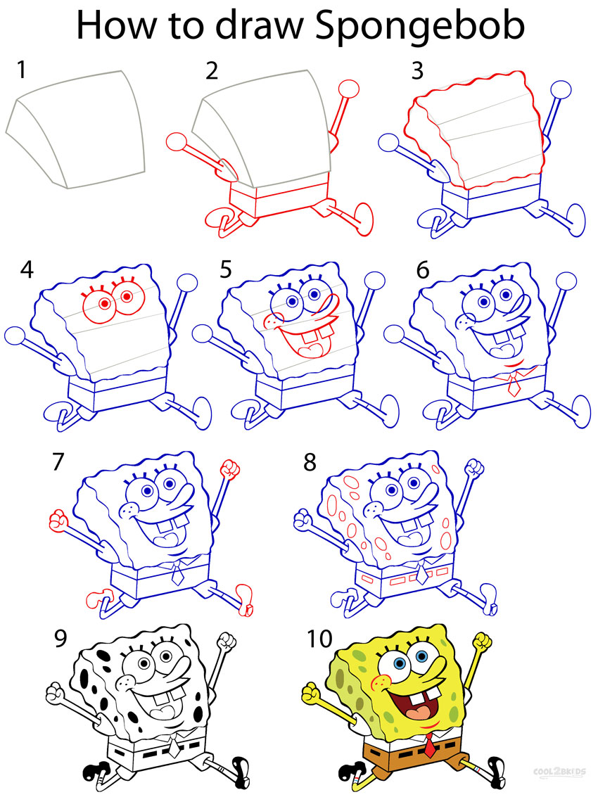 How To Draw Spongebob Squarepants Easy Step By Step Video Lesson My Xxx Hot Girl