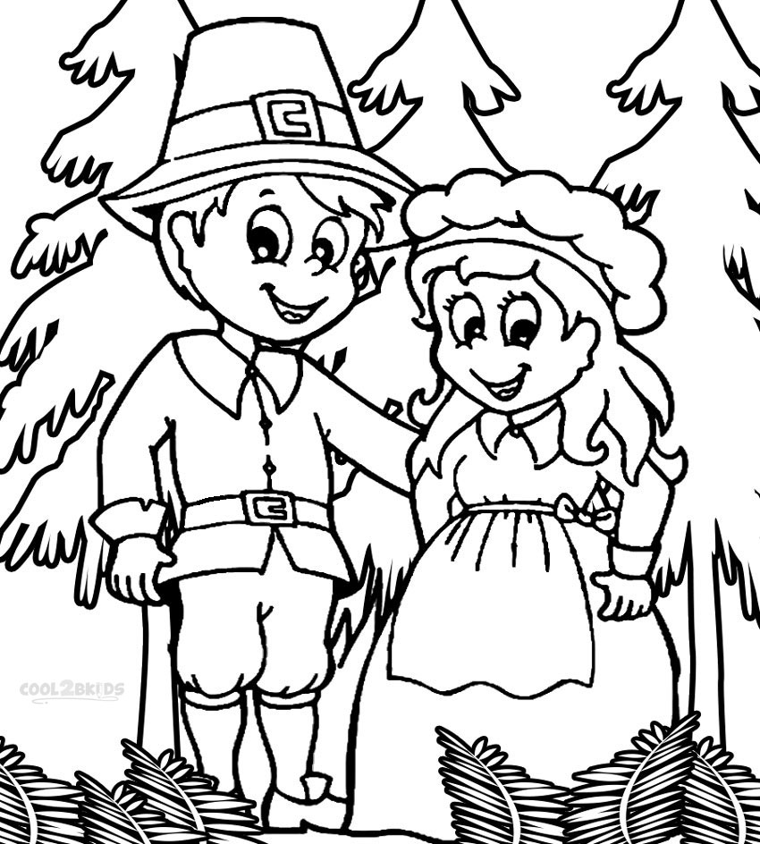 Printable Pilgrims Coloring Pages For Kids | Cool2bKids
