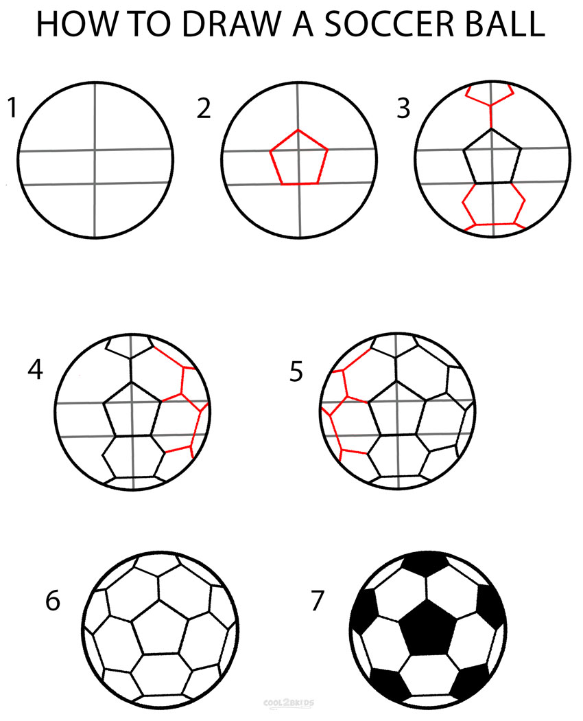 How to Draw a Soccer Ball Step by Step Pictures Cool2bKids