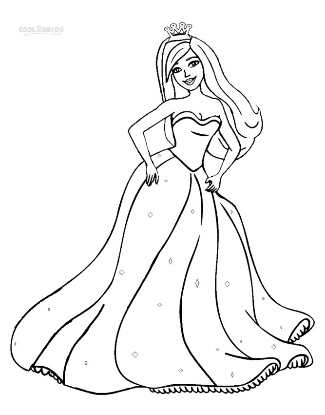 Printable Barbie Princess Coloring Pages For Kids Cool2bKids