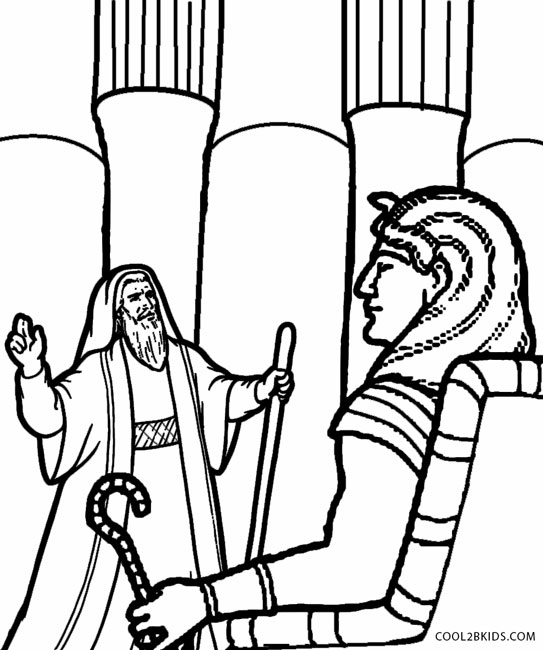Gambar Printable Moses Coloring Pages Kids Cool2bkids Pharaoh Bible