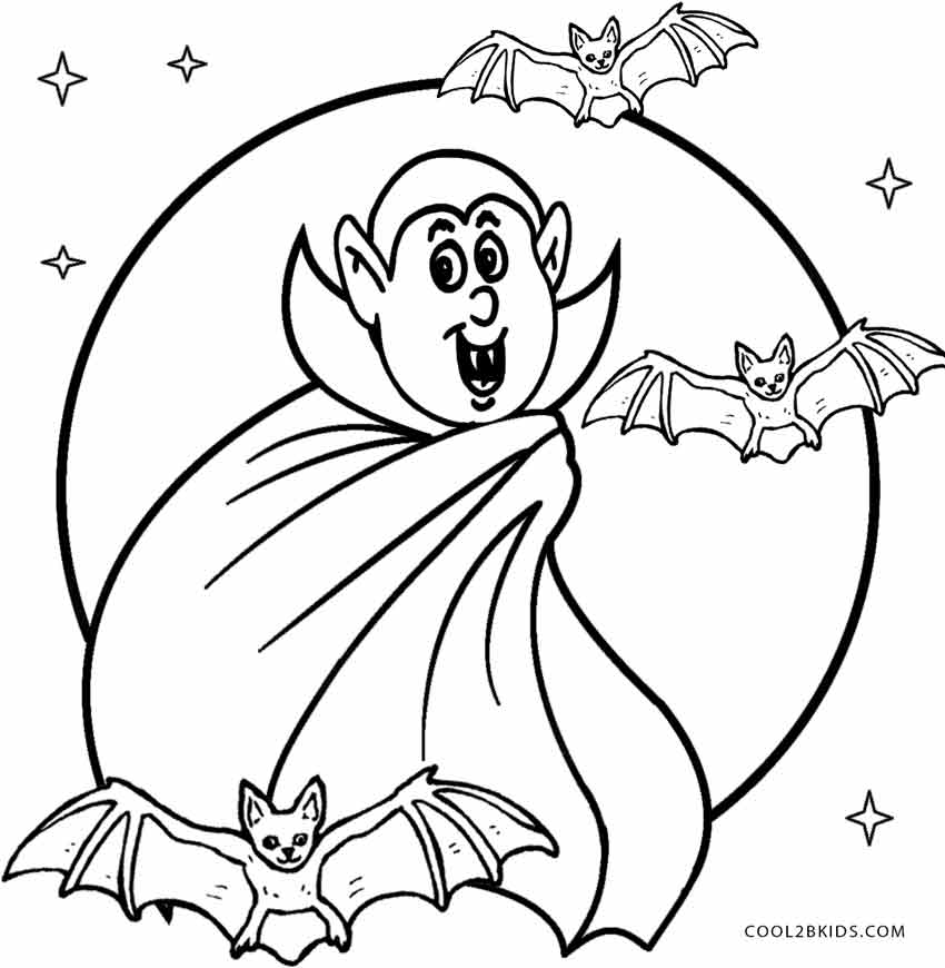 964 Cute Halloween Vampire Coloring Page with Printable