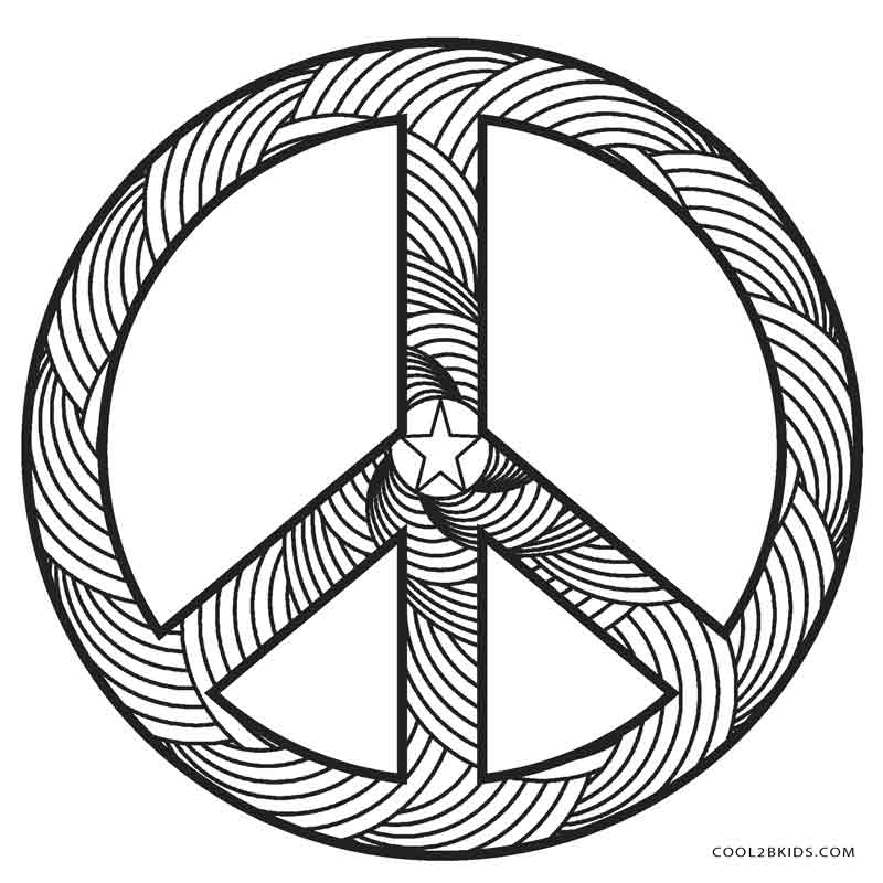 Free Printable Peace Sign Coloring Pages Cool2bKids