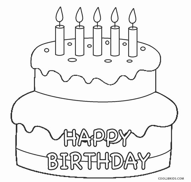 Free Printable Birthday Cake Coloring Pages For Kids Cool2bKids