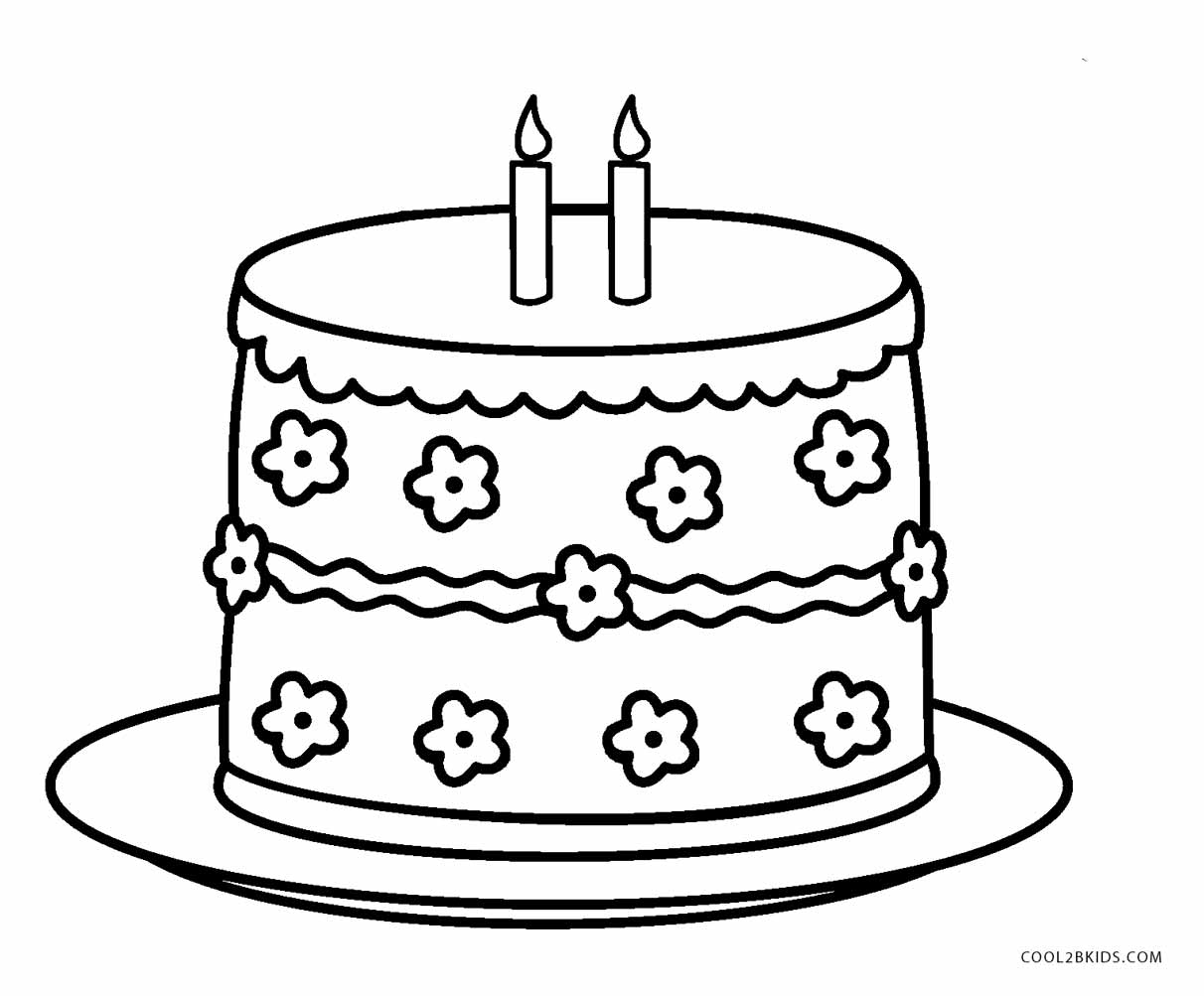 Printable Birthday Cake Coloring Page