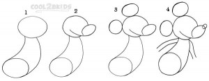 How To Draw Mickey Mouse Step 1
