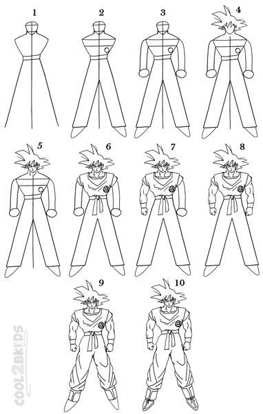 How to Draw Goku (Step by Step Pictures)