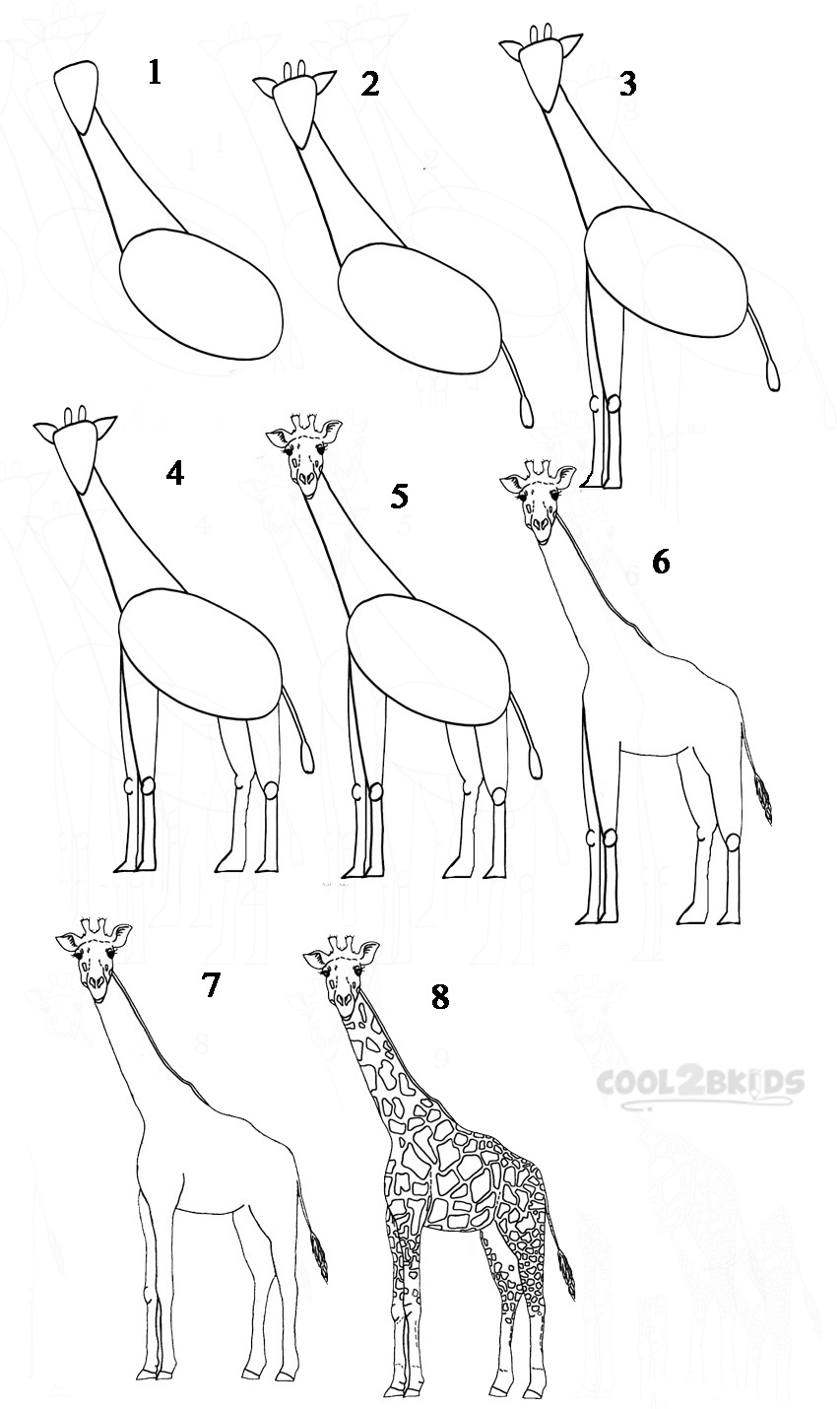One continuous line drawing cute giraffe Vector Image