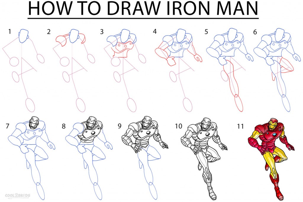 How To Draw Iron Man (Step by Step Pictures)