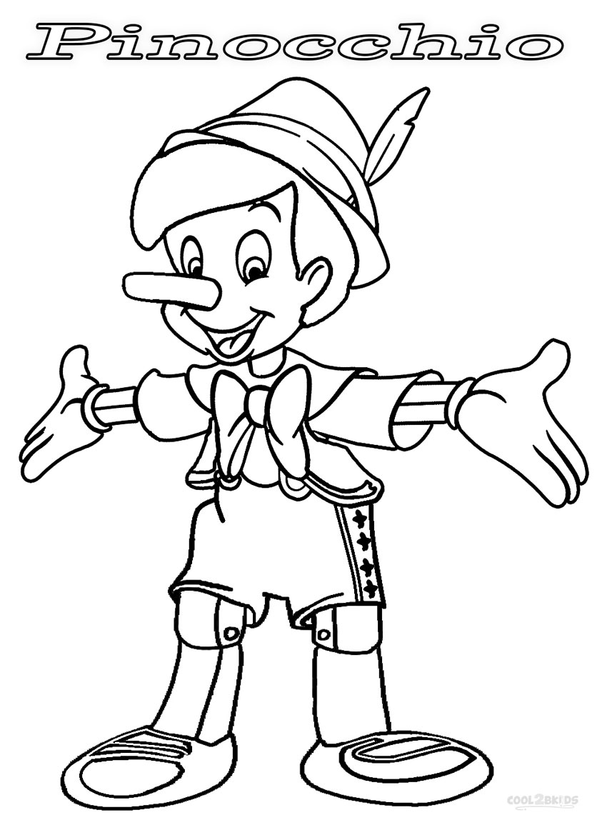 pinocchio story in coloring pictures