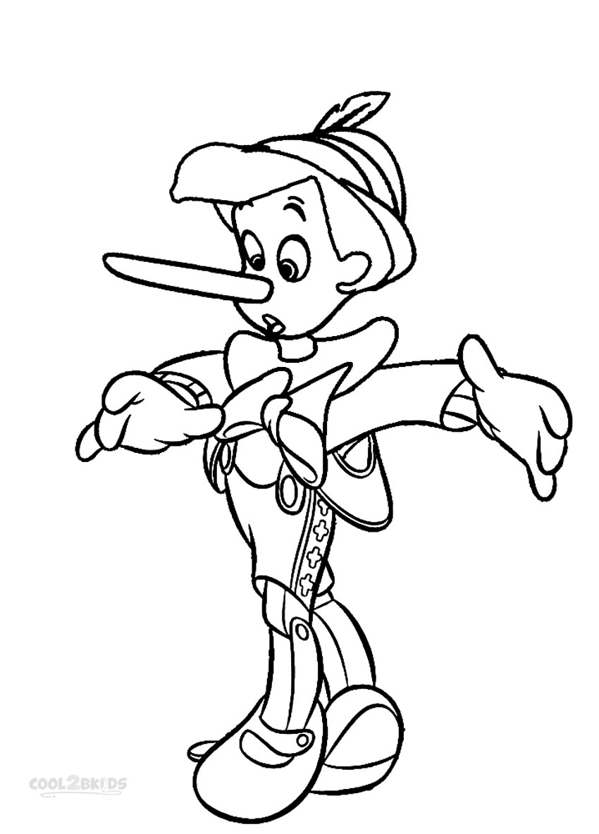 Disney Character Coloring Pages Pinocchio