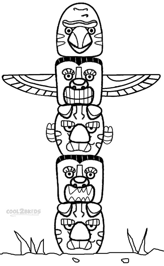 Download Printable Totem Pole Coloring Pages For Kids