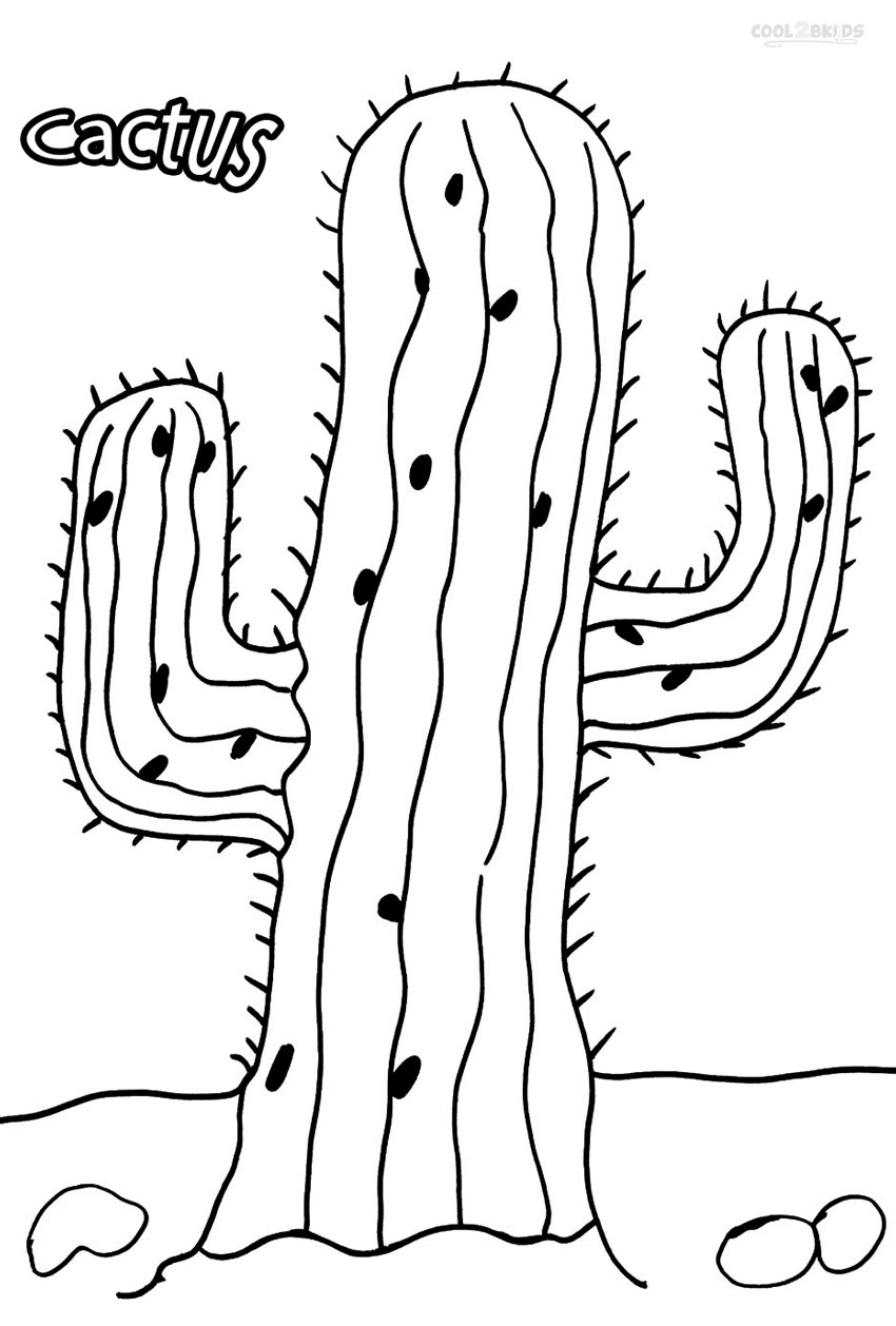 Printable Cactus Coloring Pages For Kids