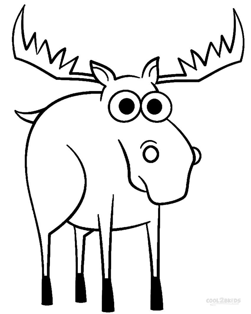 Christmas Moose Coloring Page Coloring Pages
