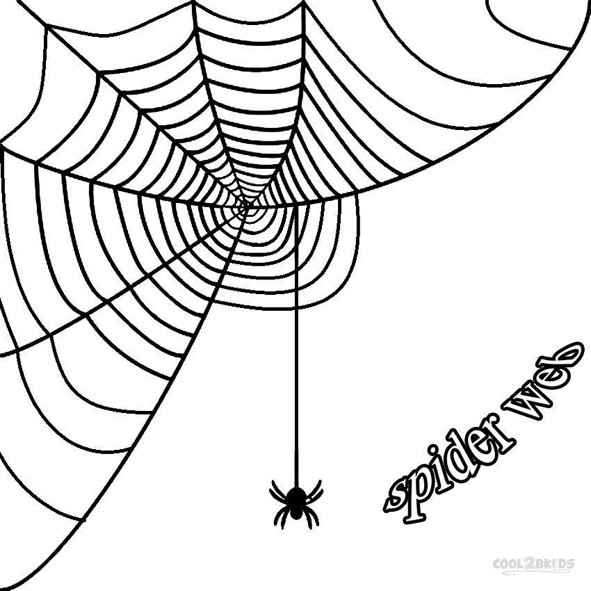 Printable Spider Web Coloring Pages For Kids