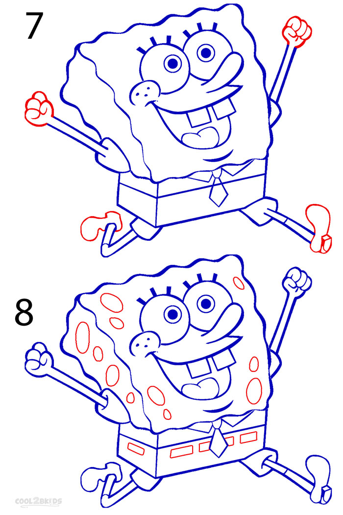 How to Draw Spongebob Step by Step Pictures Cool2bKids