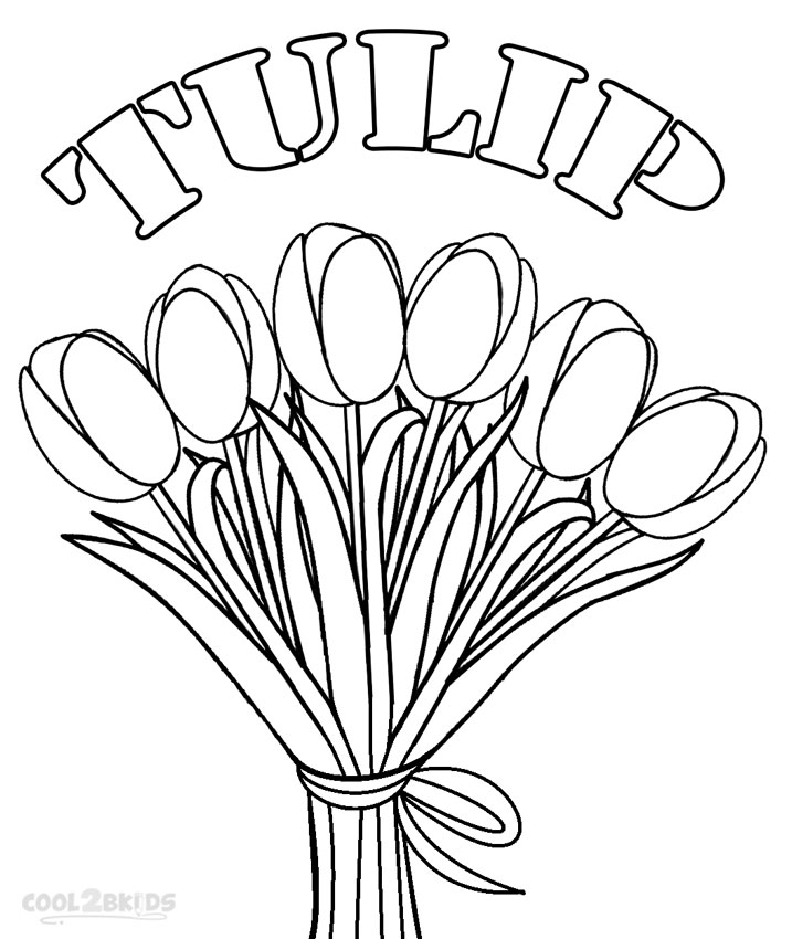 simple tulip coloring pages