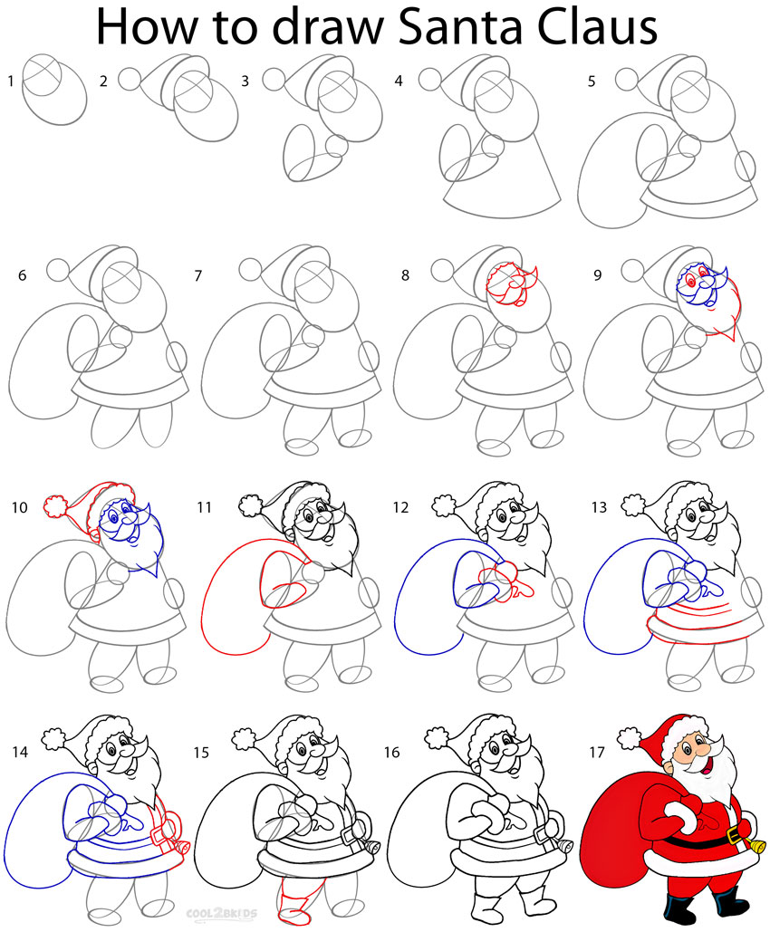 how to draw santa claus