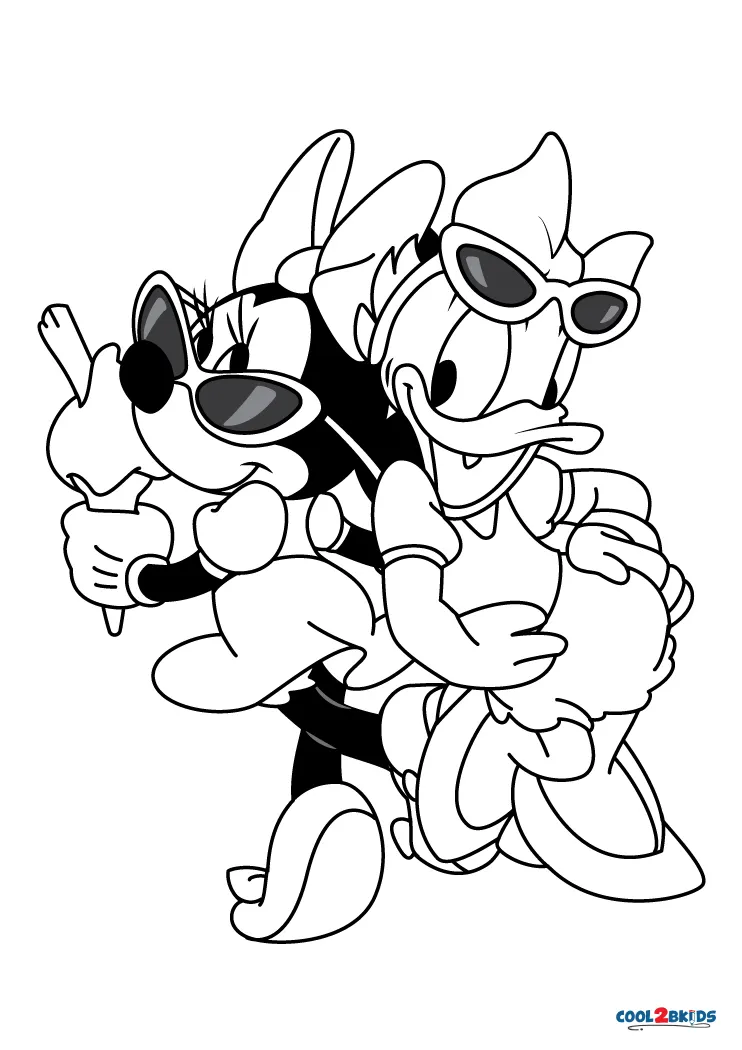 Minnie Mouse And Daisy Duck Coloring Pages