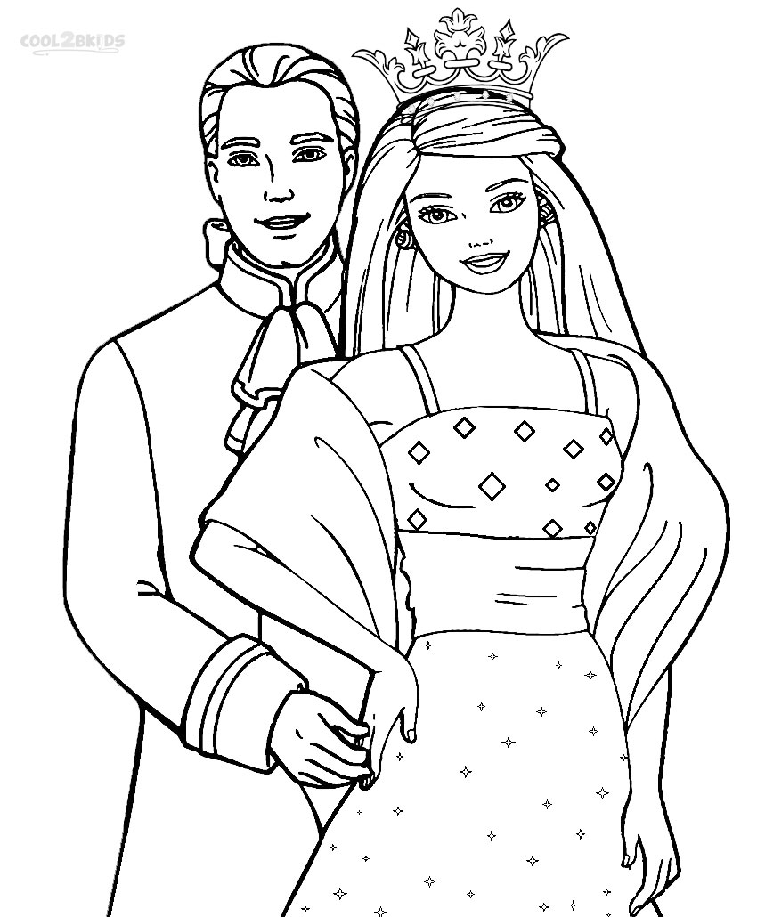 Printable Barbie Princess Coloring Pages Bornmodernbaby