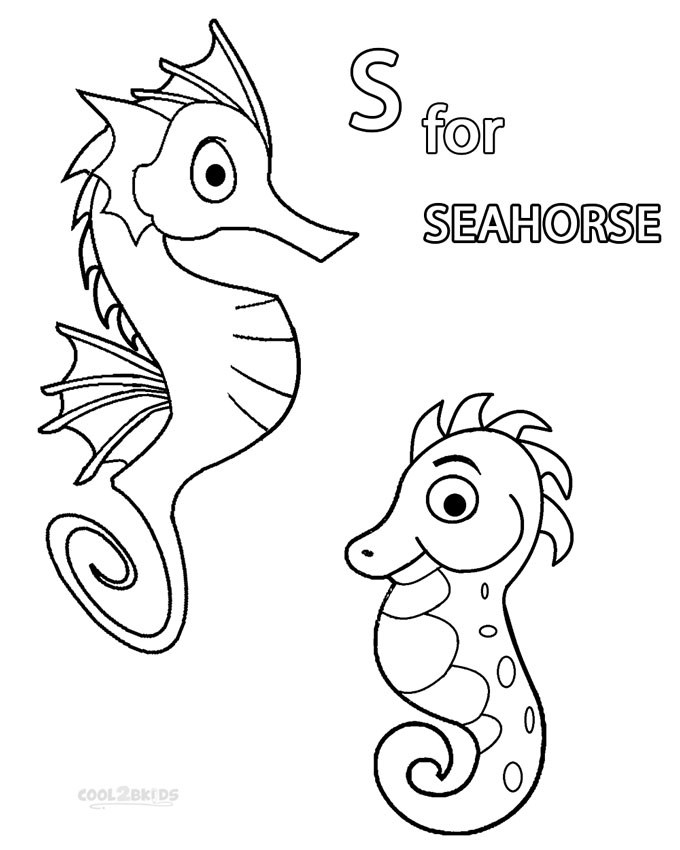 Seahorse Color By Number Coloring Pages