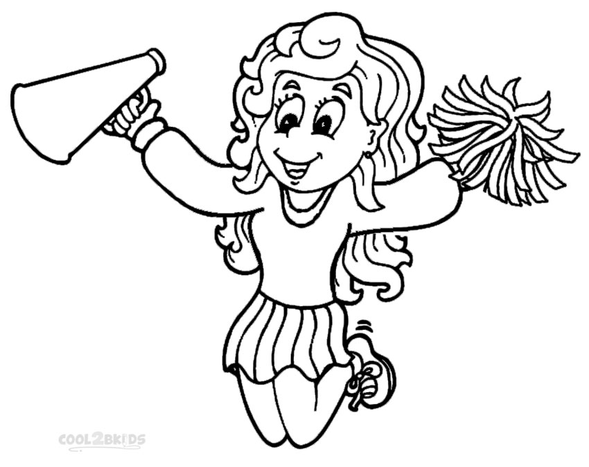 Free cheerleading stunts coloring pages