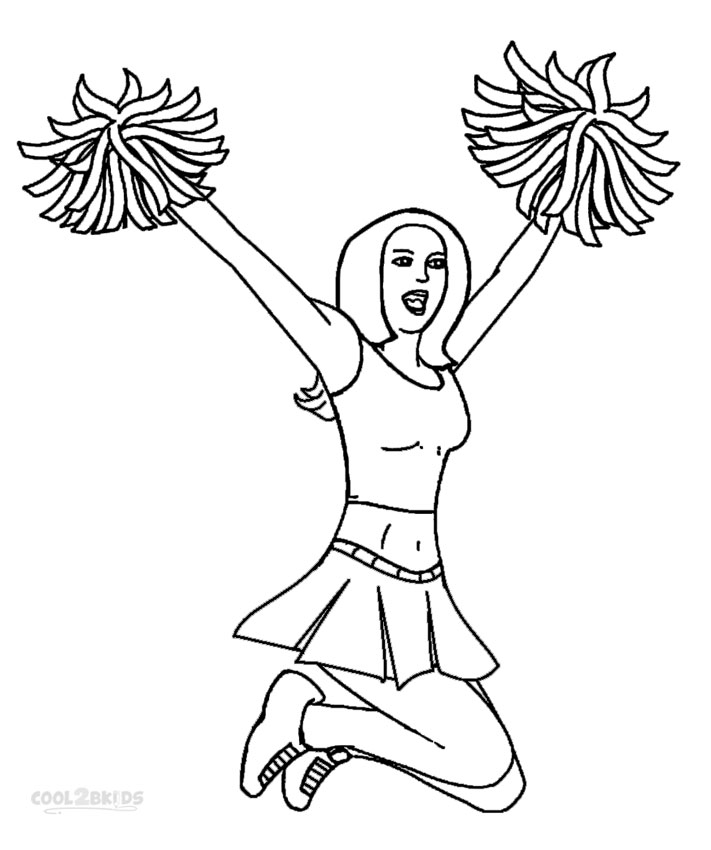 Free Coloring Pages Cheerleading Printable