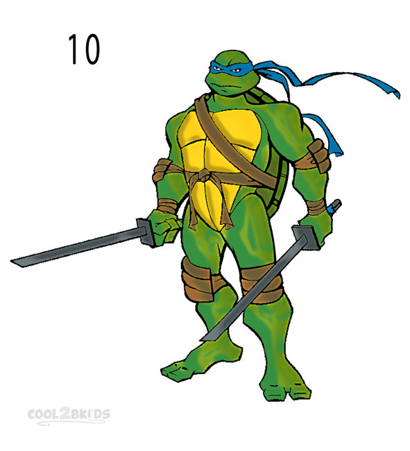 how to draw a ninja turtle body