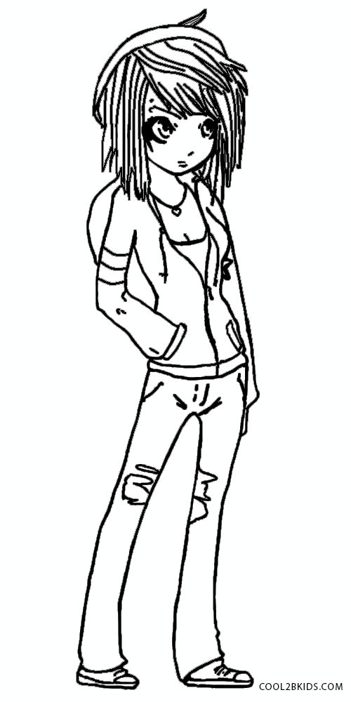Cool Emo Coloring Pages