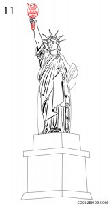 How to Draw the Statue of Liberty Step 11