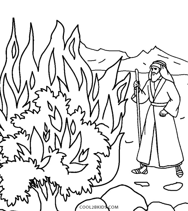Moses And Burning Bush Coloring Pages 3
