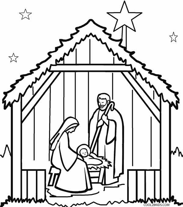 Christmas Stable Coloring Pages Coloring Pages