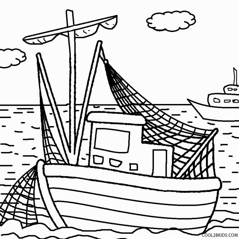 Boat Printable Coloring Pages