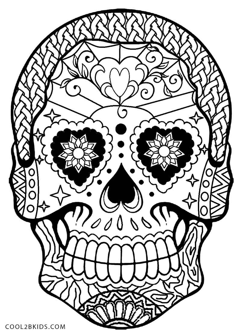 flaming skull coloring page