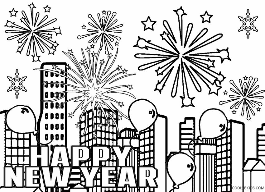 Download Printable New Years Coloring Pages For Kids