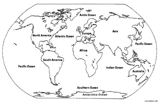 Free Printable World Map Coloring Pages 1