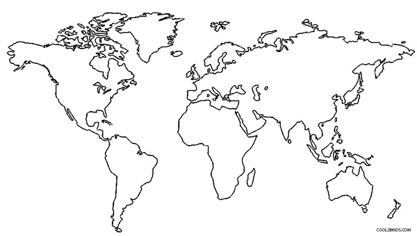 Free Printable World Map Coloring Pages 8