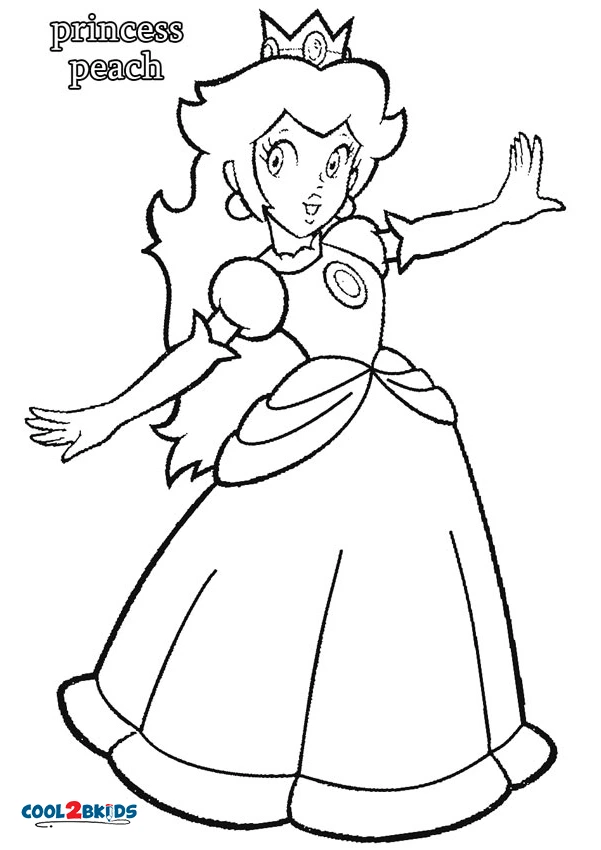 peach kissing mario coloring pages
