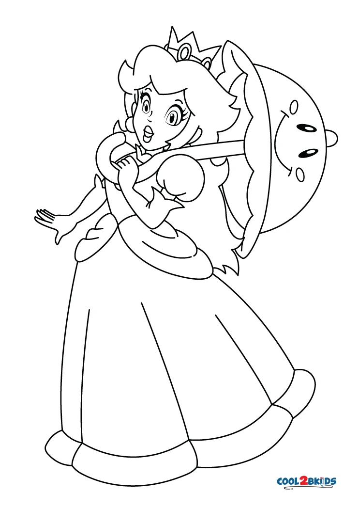 princess peach mario kart coloring pages