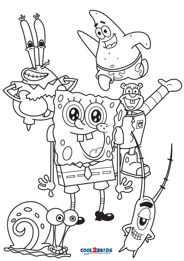 Spongebob And Gary Coloring Pages