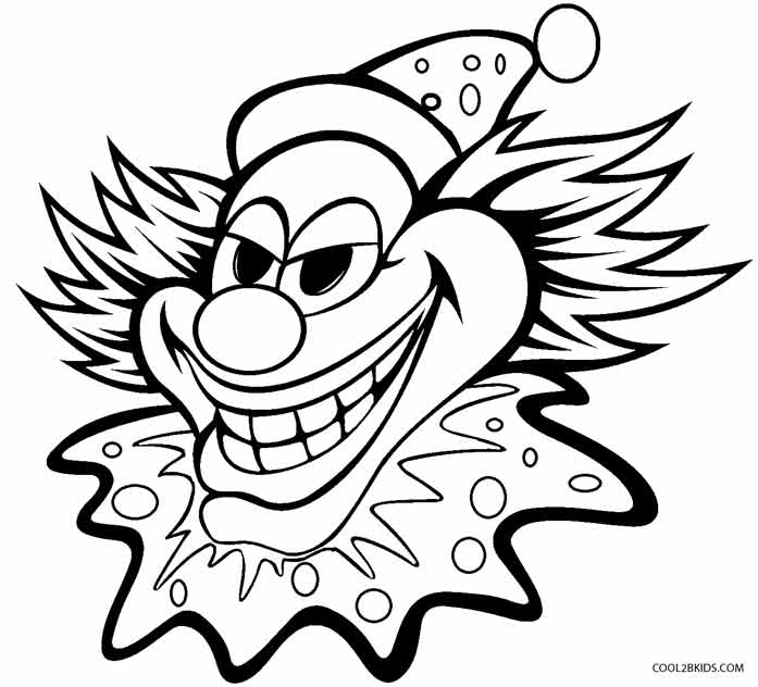 clown coloring pages for kids