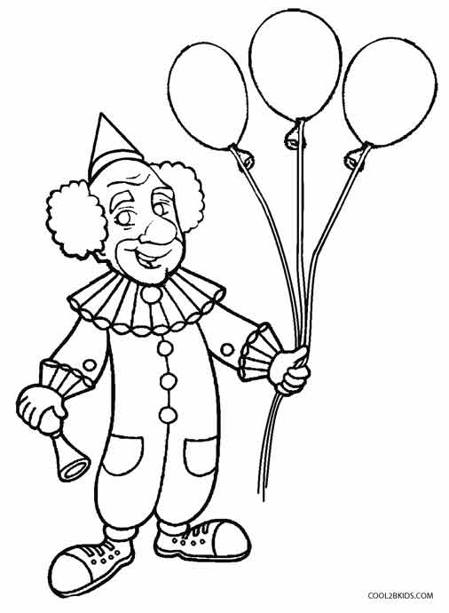 Download Printable Clown Coloring Pages For Kids