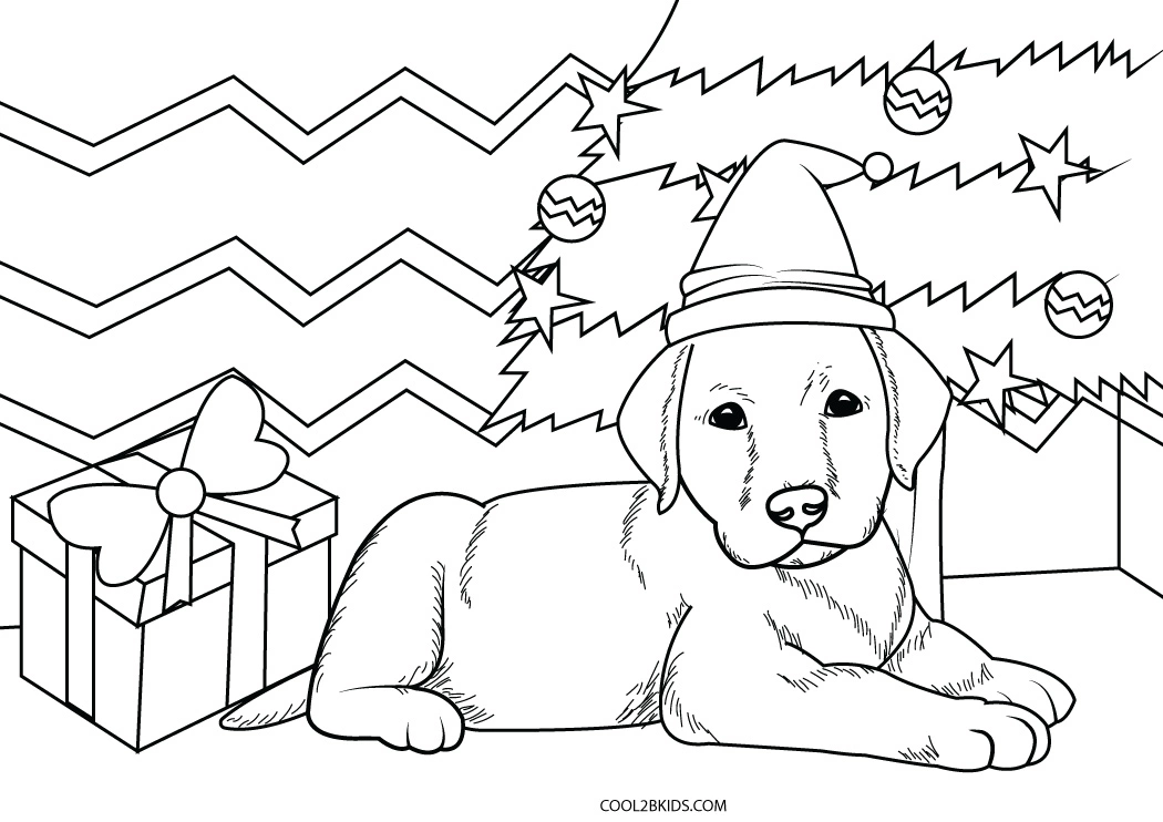 Free Printable Christmas Puppy Coloring Pages