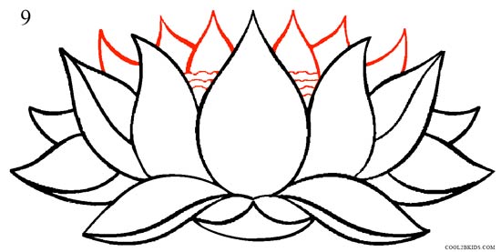 blossom lotus flower with leaves coloring page for kid activities drawing  9002169 Vector Art at Vecteezy