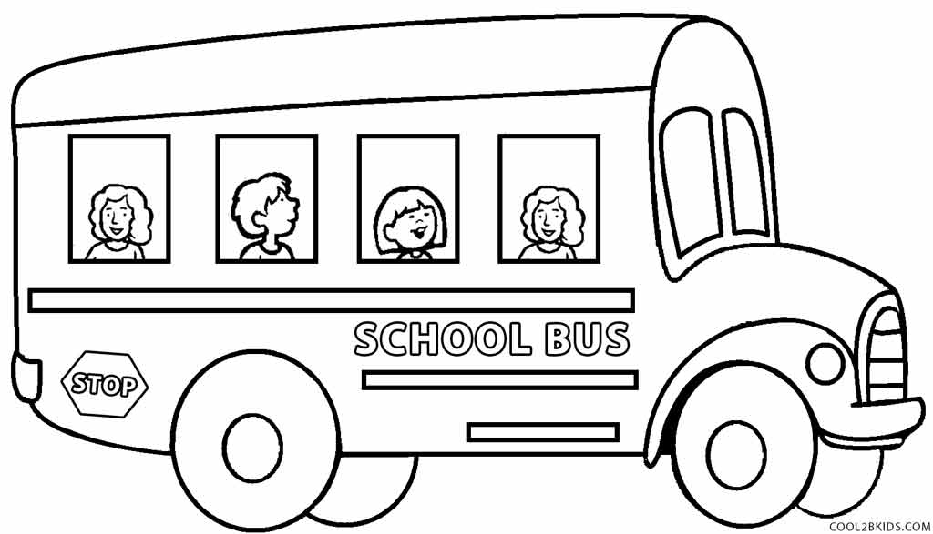 school bus colouring pages