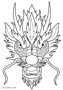 chinese dragon head coloring page