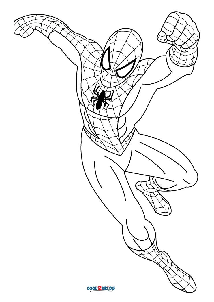 How to Draw SpiderMan Coloring Page  Get Coloring Pages